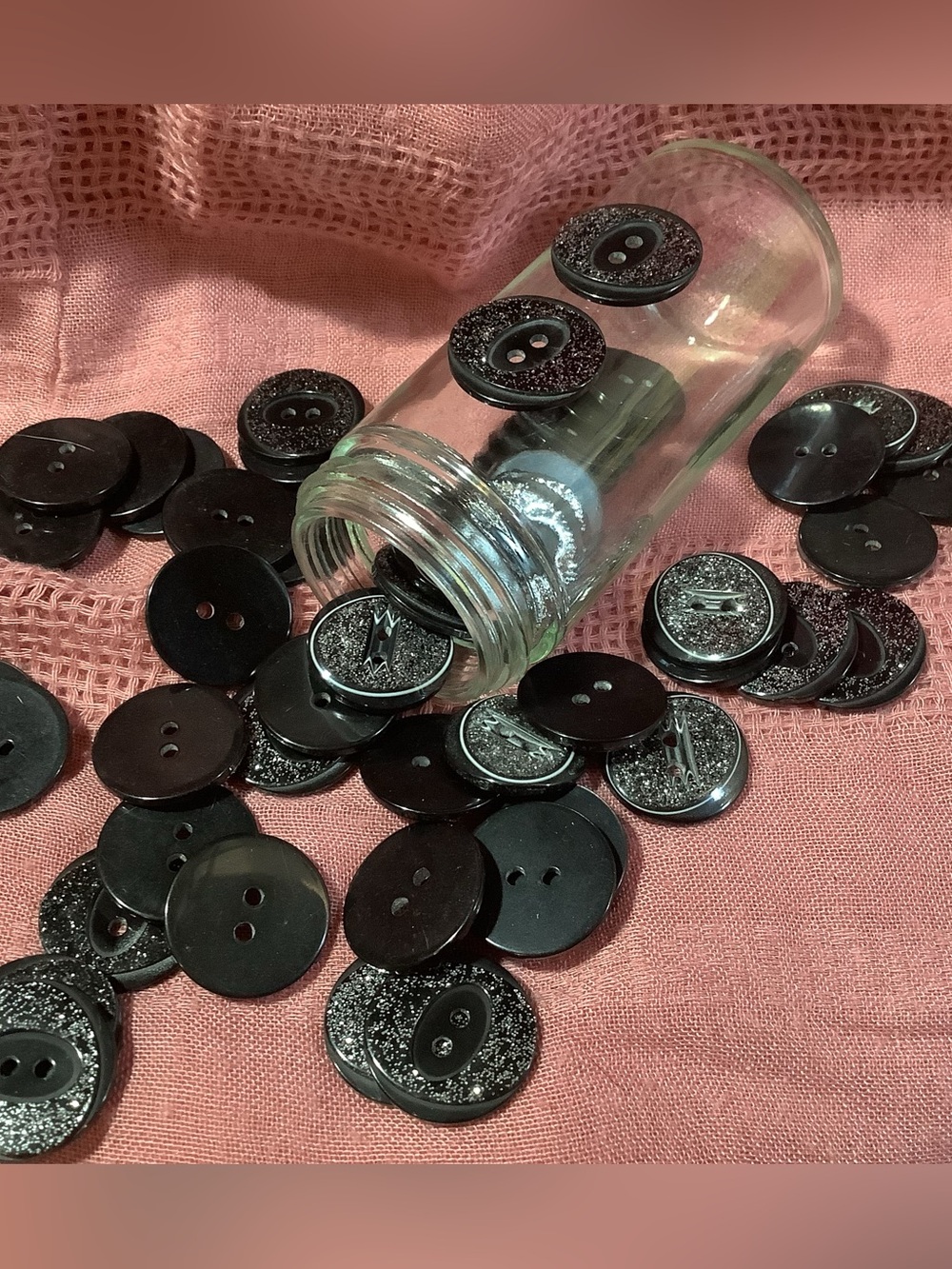 Black Decorative and Sparkly Buttons